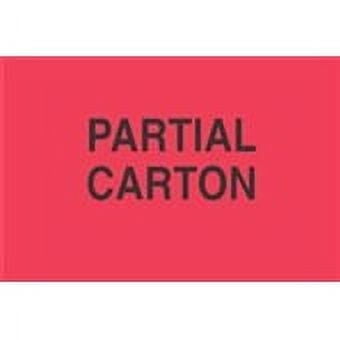 3 x 5" Red/Black Partial Carton Label ,Mover Stickers [Pack of 500]