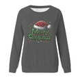 thumbnail image 4 of asdoklhq Christmas Tops for Women Christmas Women's Christmas Fashion Casual Printed Round Neck Loose Long Sleeve Capless Sweatshirt Top Gray XL, 4 of 4