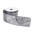 thumbnail image 2 of Melrose Distressed Christmas Wired Craft Ribbon - 2.5" x 20 Yards - Gray, 2 of 2