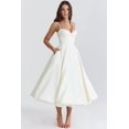 thumbnail image 6 of Wedding Guest Dresses for Women Spaghetti Straps Corset Homecoming Floral Lace Maxi Prom Dresses Cream White M, 6 of 9