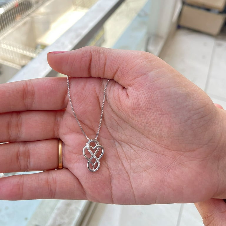 Diamond Infinity Heart Pendant Necklace
