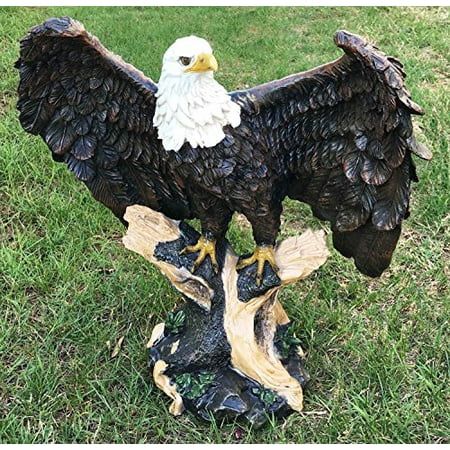 Outdoor Animal Statues Large Wings Of Glory Perching Grand Bald Eagle On Tree Branch Statue Home Decor Figurine American Patriotic Gift For Lawyers Government Civil Servants Military Personels ()
