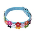 thumbnail image 4 of Collier Animal en Cuir Alliage Ajustable Fleur Chaîne de Cou pour Animaux Collier Animal Décor Collier, Bleu, m, 2.5x42cm, 4 of 8