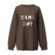 thumbnail image 2 of Gibobby Sudaderas para Mujer Sudadera de manga larga para mujer dobladillo largo bloque de color(Marrón,G), 2 of 3