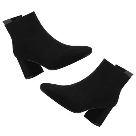 

1 Pair Square-toed Boots Chunky Heels Shoes Heel Boots Women Ankle Boots