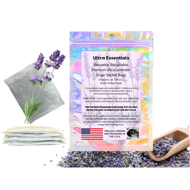 Ultra Essentials Lavender Dryer Bags, 4 Premium Scented Sachets for Drawers and Closets
