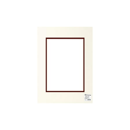 ADF Mat Dbl 12x16/8x12 CrmCore AntWhite/Maroon
