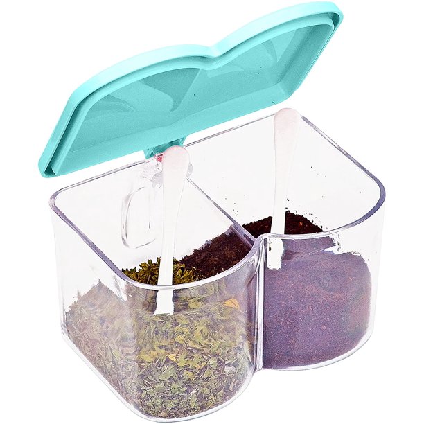 SH10190 Acrylic Spice Seasoning Storage Box Container with 2 Serving