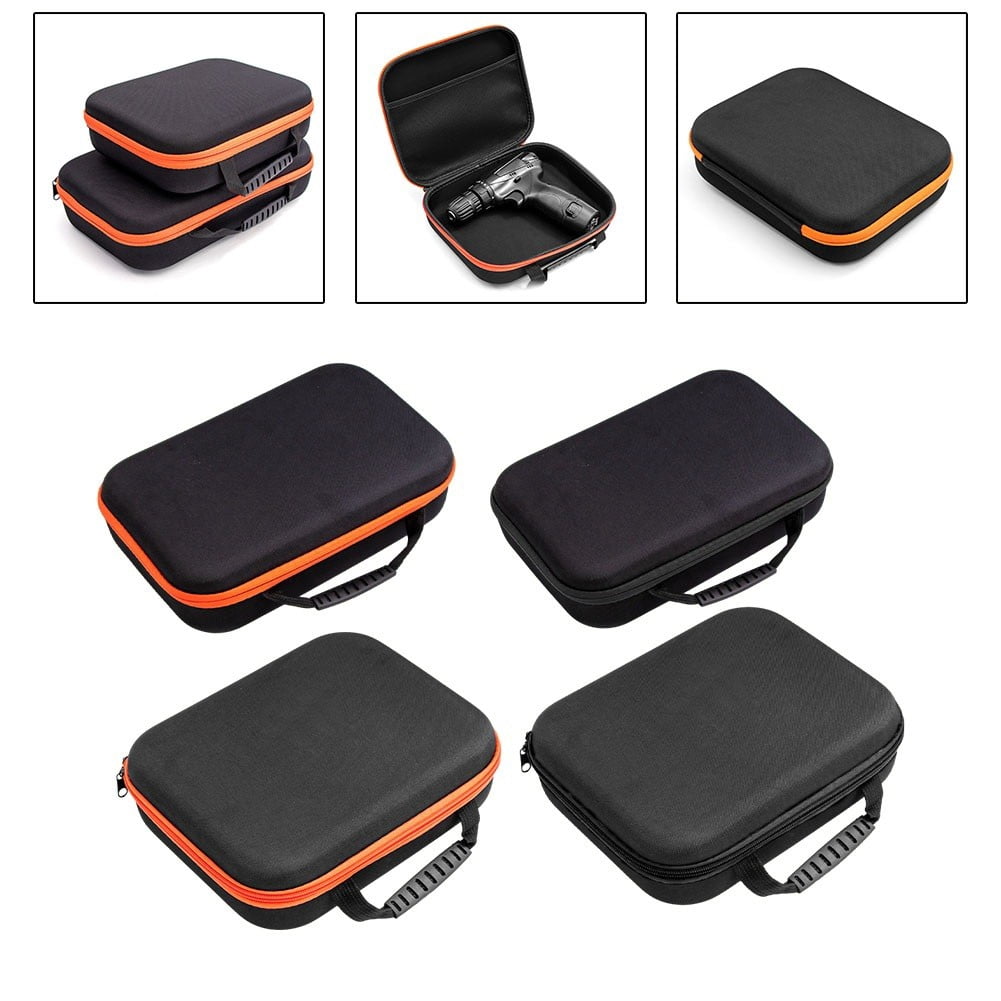 Electric Drill Tool Storage Bag Oxford Fabric Tool Organizer Bag With Net Pouch Organize Your Tools For Easy Access Black 270×220×70Mm Fangkenuo