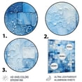 thumbnail image 3 of Designart "Blue and white botanical tiles V In Blue and White"Abstract Tile Metal Wall Art Blue Modern Office Room Wall Art, 3 of 6
