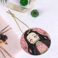 thumbnail image 5 of Kamado Nezuko Christmas Ceramic Round Ornaments Print Decorative Hanging Ornaments For Xmas Tree Holiday Party Decoration 1 Pcs, 5 of 9