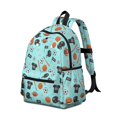 thumbnail image 2 of Football and Basketball Lightblue Pattern Cute School Backpack with Padded Back and Adjustable Shoulder Straps 13.4"x11"x4.7", 2 of 5