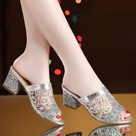 

Hvyesh Chunky Heel Sandals for Women Casual Summer Peep Toe Sandals Comfy Slip On Sandals Fashion Breathable Sandal Size 8.5