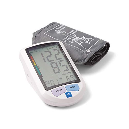 Medline Automatic Digital Blood Pressure Monitor, Universal Upper Arm Adult Cuff, 8.5'-16.5' BP Cuff Size, Batteries Included, 90 Memory Readings