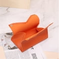 thumbnail image 4 of Yuarrent Bolsa de almacenamiento de papel tisú de cuero PU en forma de V a prueba de polvo contenedor de gran capacidad sala de estar baño Almacenamiento y organización del hogar Naranja, 4 of 6