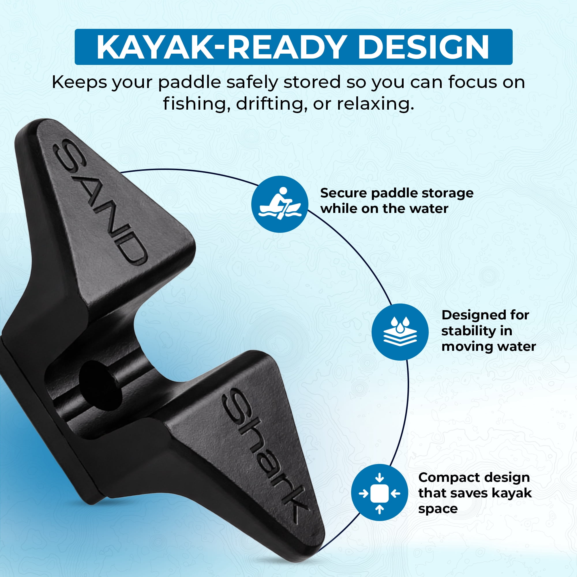 Sand Shark Kayak Cleat - Paddle Holder 2 Count