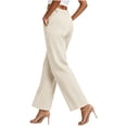 thumbnail image 5 of DYTTDG Women's Wide Leg Chino Pants | High Waisted Straight Leg Business Casual Trousers with Pockets, Office Wear, 5 of 7