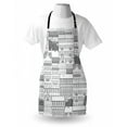 thumbnail image 3 of German Apron Hand Drawn German Style Houses Monochrome European Architecture Sketch Image, Unisex Kitchen Bib Apron with Adjustable Neck for Cooking Baking Gardening, Black and White, by Ambesonne, 3 of 3