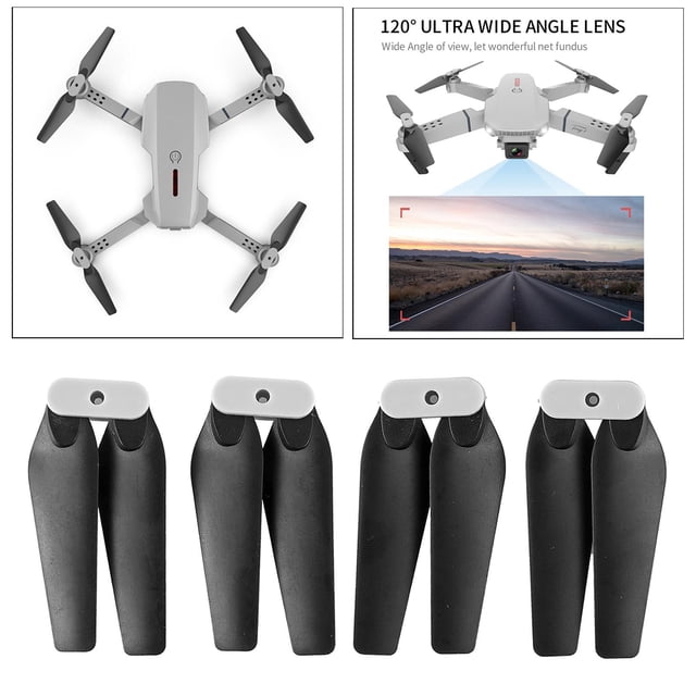 2 pares de hojas de apoyo de hélice para E88 RC Quadcopter Yotijar Gris
