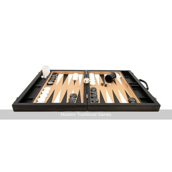 Crisloid Classic Black 21-inch Tournament AttachÃ© Backgammon Set