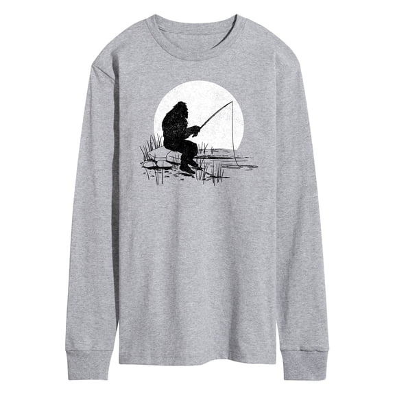 Instant Message - Sasquatch Fishing Long Sleeve Graphic T-Shirt