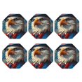 thumbnail image 2 of Pofeuu Surreal Bald Eagle Gentleman Print Leather Coasters Set of 6, Round Cups Mugs Mat Pad for Home Kitchen Heat Resistant Drink Coasters,Octagon, 2 of 7