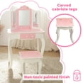 thumbnail image 4 of Teamson Kids Play Vanity Set Wooden Dressing Table with Mirror & Stool Pink/Twinkle Stars, 4 of 10