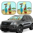 thumbnail image 2 of Uemuo African Women in Mountain Landscape (2) Printed 2 PCS Car Windshield Sun Shade, Auto Sun Heat and UV Rays Blocker, Foldable Automotive Front Window Sunshade Protector, 2 of 7