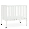 Delta Children Lee Portable Folding Mini Crib with 1.5-Inch Mattress - Greenguard Gold Certified, Bianca White