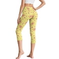 thumbnail image 2 of SCRAWLGOD Capybara Cherry Star Yellow Capri Yoga Pants for Women with Pockets Tummy Control Capri Yoga Pants Leggings Non See Through High Waisted Legging for Workout Cycling, XS, 2 of 7