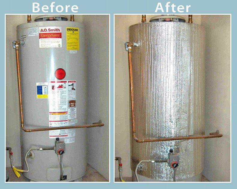Water Heater Blanket Insulation, "NON FIBERGLASS", Fits up to 80 Gallons Tank
