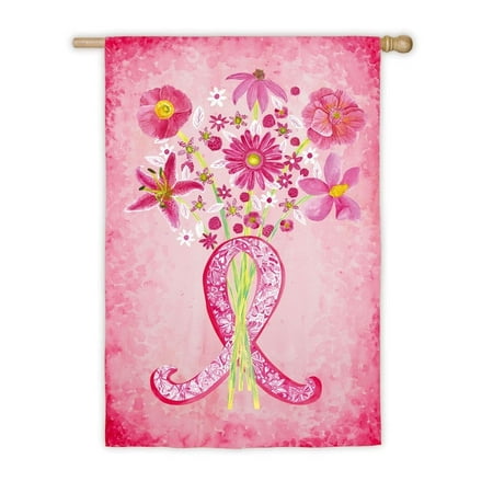Pink Ribbon Garden Flag Size: 43" H x 29" W, 29 x 43 By Evergreen Flag Garden