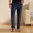 thumbnail image 5 of Men's Drawstring Linen Pants Casual Loose Trousers, 5 of 9