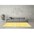 thumbnail image 3 of Ahgly Company Machine Washable Indoor Round Solid Yellow Modern Area Rugs, 4' Round, 3 of 4