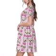 thumbnail image 2 of Naloa Robe d'Été Imprimée Chiot Mignon pour Femmes avec Poches, Manches Courtes, Robe de Plage Fluide pour Vacances, 2 of 6