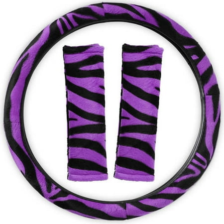 Zebra Print Rainbow Steering Wheel Cover Universal Fit for Car/Truck/Van/SUV