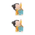 thumbnail image 1 of Destyer Traditional Chinese Lady Yoga Statue Beautiful Car Ornament Xmas Gift Triangle 2Set, 1 of 6
