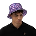 thumbnail image 4 of Xecao mushroom rainbow color Skull Print Men and Women Night Reflective Hat Runner Cap Visor Bucket Hat Boonie Cap, 4 of 6