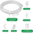 thumbnail image 2 of 5 Meters Coiled Curtain Track Bendable Ceiling Curved Curtain Track Flexible Ceiling Curtain Mount Soft Windows Curved Track with Plastic Curtain Hooks, Brackets, End Stop for Curtain Rail, 2 of 7