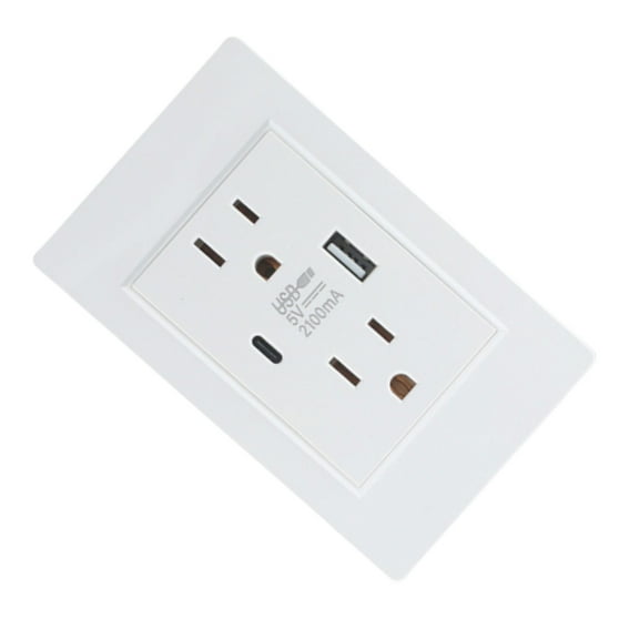 TAPDRA Intelli-Chip USB Outlet Socket Charger 5V 2.1A for Safe and Efficient Charging UL Listed Tamper-Resistant 16A 110V