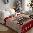 thumbnail image 3 of Christmas Truck Flannel Blanket for Bed,Travel and Camping, Xmas Car Pine Tree Snow Wood Grain Red Plaid Super Soft Cozy Blanket for All Seasons 32"x48", 3 of 9