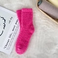 thumbnail image 6 of Cozy Fuzzy Home Socks, Polyester Winter Warm Socks with Elastic Cuff for Sleeping and Lounging (Yellow b, 1pair, One Size), 6 of 10