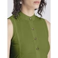 thumbnail image 4 of Moomaya Womens Solid Cotton Midi Dress, Sleeveless Summer Dress With Buttoned Closure, 4 of 8