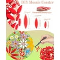 thumbnail image 2 of 200g Ceramic Petals Bulk Mosaic Tiles for Craft, Small Double Pointed Oval DIY Stepping Stone Kit, Glazed Porcelain Tiles for Coasters Tray Mirror Lamp Bathroom Decorations, 2 of 6