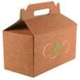thumbnail image 2 of [100 PACK] Brown Treat Gift Boxes - Paper Gable Boxes, Paper Lunch Boxes with Handle, Barn Boxes - Birthday's, Weddings, Baby Shower Favor Box, Restaurant to go Box - 9 x 5 x 6.75 inches, 2 of 4