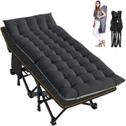 Slsy XL Folding Camping Cots with 3.3 inch 2 Sided Mattress,75* 28 Sleeping Cot Guest Bed,Portable for Adults,Folding Bed Cot with Carry Bag