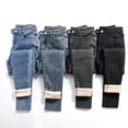 thumbnail image 5 of Mepaouo Women's Fleece Lined Jeans Winter Flannel Denim Pants Warm Thermal Skinny Jeans Sizes S-2X, 5 of 8