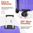 thumbnail image 3 of NiceTravel 3 Piece Hardside Luggage Set with Spinner Wheel & TSA Lock,Lightweight Suitcase for Travel, Purple, 3 of 6