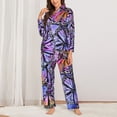 thumbnail image 3 of Bingfone Womens Pajama Sets Watercolor Butterflies Print,Long Sleeve Loungewear Pajamas Set-Medium, 3 of 9