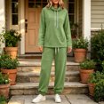 thumbnail image 6 of GaThRRgYP Cropped Windbreaker Jacket Women with Hood Women's Two-piece High Neck Sports Suit Long Sleeved Drawstring and Jogging Pants Casual with Pocket Set, 6 of 9